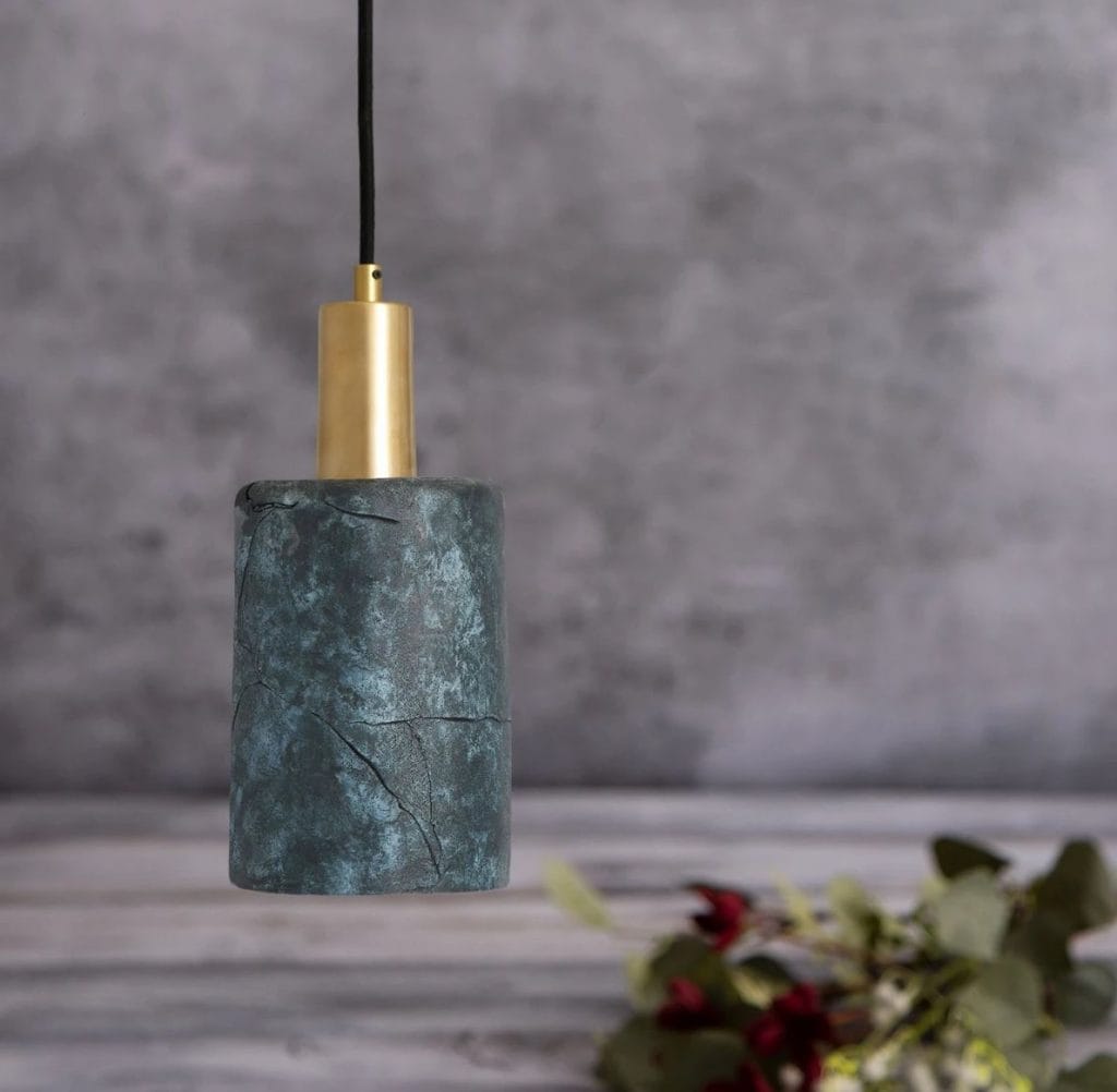 Blue ceramic ceiling pendants