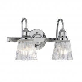 ADDISON 2 Light Wall Light in Polished Chrome IP44 Bathroom Safe
