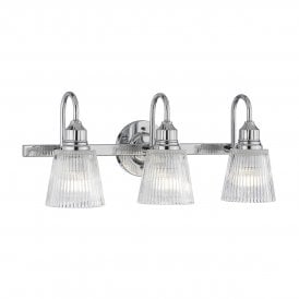 ADDISON 3 Light Wall Light in Polished Chrome IP44 Bathroom Safe
