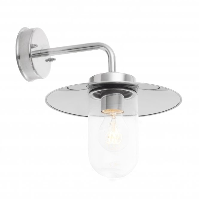 ADDISON Nautical Wall Light IP44| Polished Stainless Steel & Clear Glass
