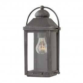 ANCHORAGE 1 Light Wall Lantern in Aged Zinc IP44 Rated for Outdoor Use