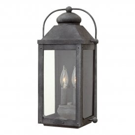ANCHORAGE 2 Light Wall Lantern in Aged Zinc IP44 Rated for Outdoor Use