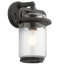ANDOVER Medium Wall Lantern in Weathered Zinc IP44 Rated for Outdoor Use