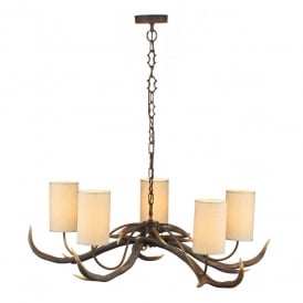 ANTLER Highland Stag 5 Light Ceiling Pendant