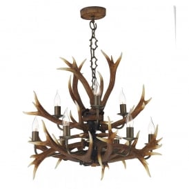 ANTLER Highland Stag 9 Light Ceiling Pendant