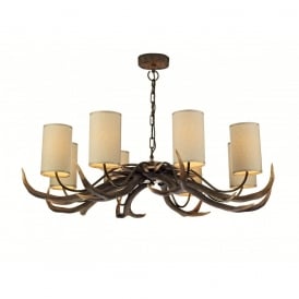 ANTLER Highland Stag (Resin) Large 8 Light Ceiling Pendant