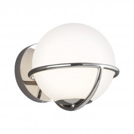 APOLLO Art Deco Modern Globe Wall Light | Polished Nickel