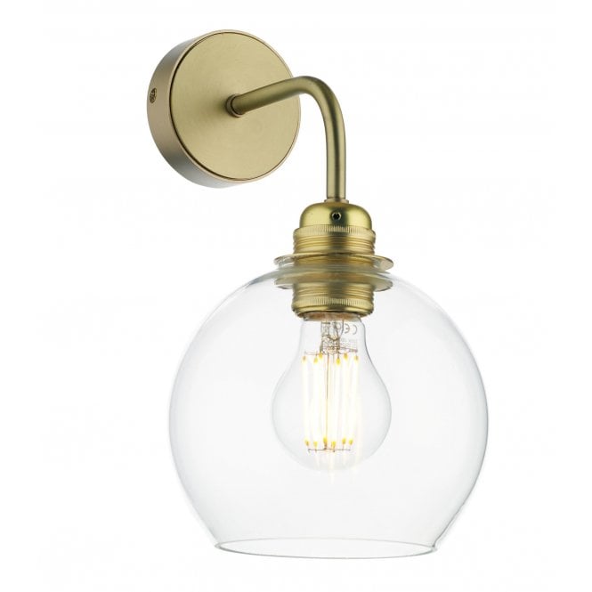 APOLLO Single Wall Light | Clear Glass & Butter Brass