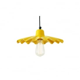 ARDLE Modern Factory Pendant in Powder Coated Yellow