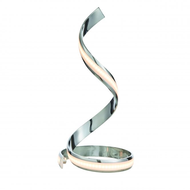 ARIA Twirl Table Lamp | Chrome Effect Plate & White