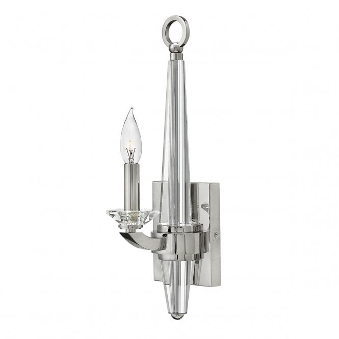 ASCHER 1 Light Wall Light in Polished Nickel
