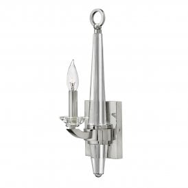 ASCHER 1 Light Wall Light in Polished Nickel
