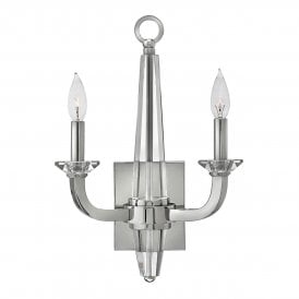 ASCHER 2 Light Wall Light in Polished Nickel
