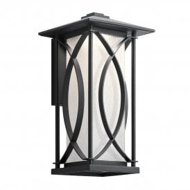 ASHBERN Medium Wall Lantern in Textured Black IP44 Rated for Outdoor Use
