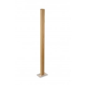 ASHER Integral LED Light Floor Lamp | Medium Oak Wood Effect & White