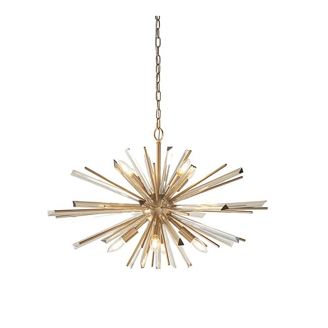 ASPIRE Large Antique Brass Plated Pendant With Glass Shards