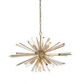 ASPIRE Large Antique Brass Plated Pendant With Glass Shards