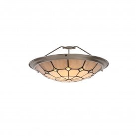ASTON Up Lighter Tiffany Glass Shade | Cream Grey & Crystal