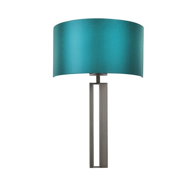 BAILEY Bronze Slotted Wall Light With Teal Shade