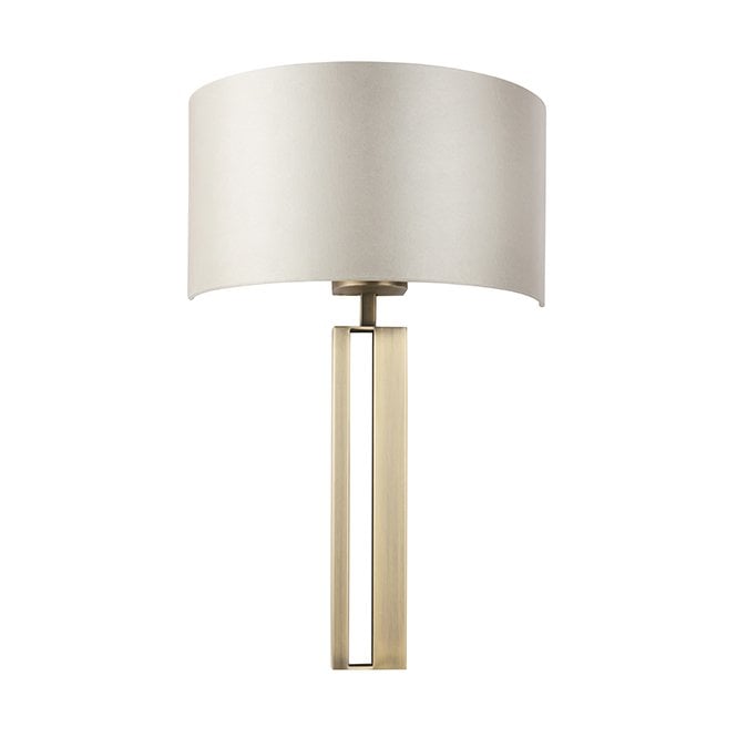 BAILEY Matt Brass Slotted Wall Light With Mink Shade