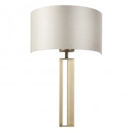 BAILEY Matt Brass Slotted Wall Light With Mink Shade