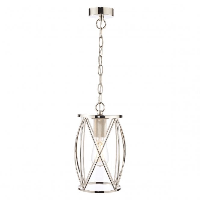 BECKWORTH Polished Nickel Lattice 1 Light Ceiling Light