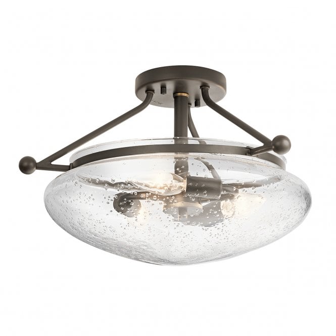 BELLE 3 Light Semi-Flush Mount in Olde Bronze