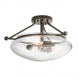 BELLE 3 Light Semi-Flush Mount in Olde Bronze