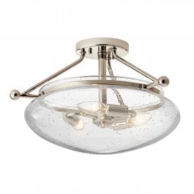 BELLE 3 Light Semi-Flush Mount in Polished Nickel