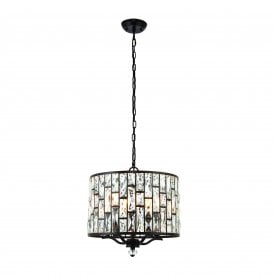 BELLE 5 Light Pendant | Dark Bronze Paint & Clear Crystal
