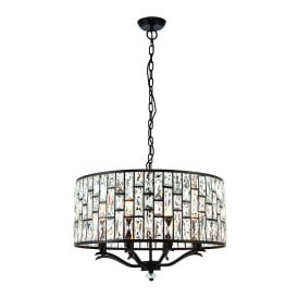 BELLE 8 Light Pendant Dark Bronze Paint & Clear Crystal