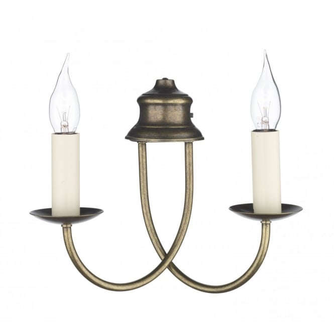 BERMUDA Antique Brass Stylish Double Wall Light | Made in Britain