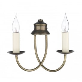 BERMUDA Antique Brass Stylish Double Wall Light | Made in Britain