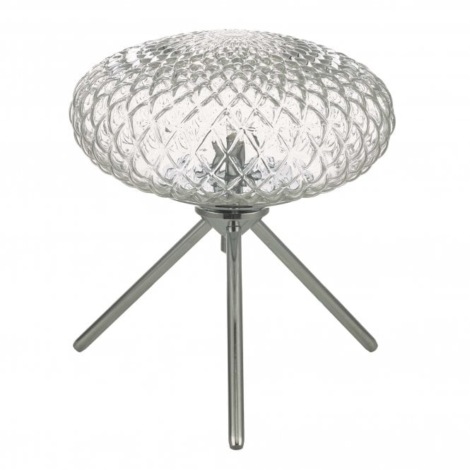 BIBIANA Table Lamp Polished Chrome with Clear Glass Small