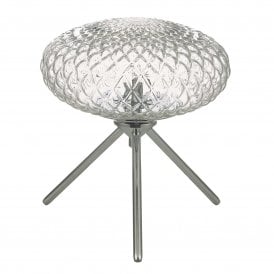 BIBIANA Table Lamp Polished Chrome with Clear Glass Small