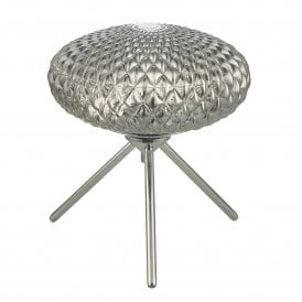 BIBIANA Table Lamp Polished Chrome with Smoked Glass Small