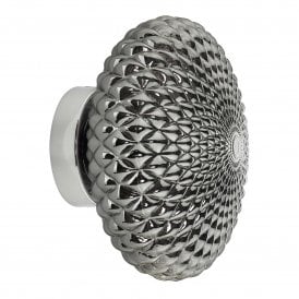 BIBIANA Wall Light Polished Chrome with Smoke Glass Shade Small