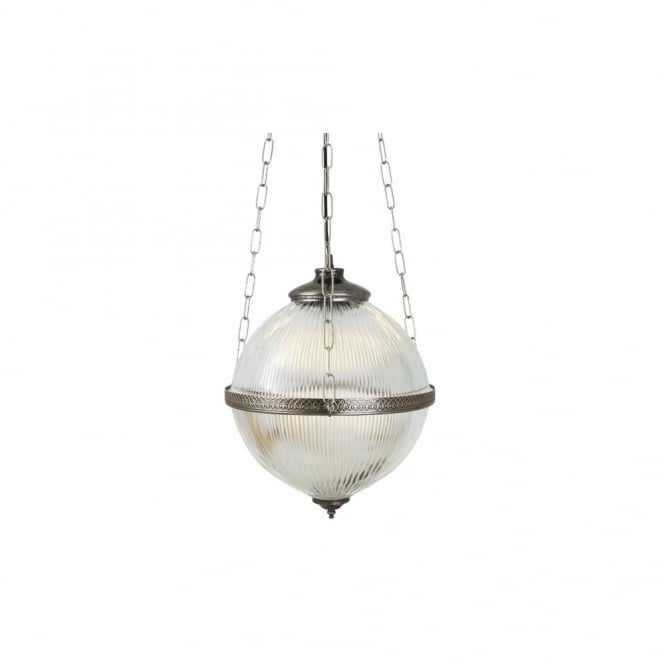 BLAENAU Victorian Holophane Pendant Antique Silver