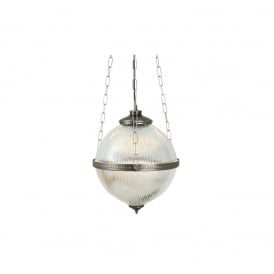 BLAENAU Victorian Holophane Pendant Antique Silver