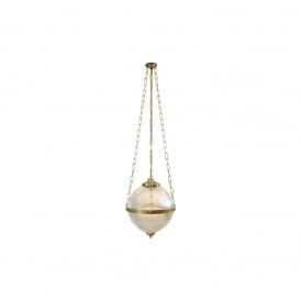 BLAENAU Victorian Holophane Pendant Polished Brass