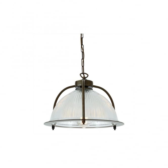 BOUSTA Holophane Pendant Glass/Antique Brass
