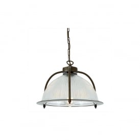 BOUSTA Holophane Pendant Glass/Antique Brass