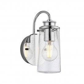 BRAELYN 1 Light Wall Light in Polished Chrome IP44 Bathroom Safe