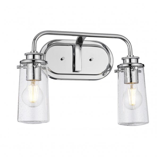 BRAELYN 2 Light Wall Light in Polished Chrome IP44 Bathroom Safe