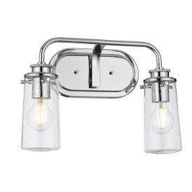BRAELYN 2 Light Wall Light in Polished Chrome IP44 Bathroom Safe