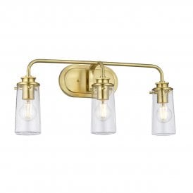 BRAELYN 3 Light Wall Light in Brushed Brass IP44 Bathroom Safe