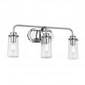 BRAELYN 3 Light Wall Light in Polished Chrome IP44 Bathroom Safe