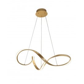 BRENT Swirl LED Ceiling Pendant | Sand Gold | Large