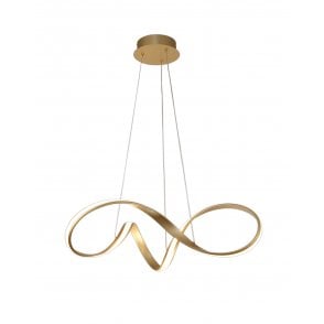 BRENT Swirl Modern LED | Medium Sand Gold Ceiling Pendant Light