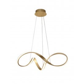 BRENT Swirl Modern LED | Medium Sand Gold Ceiling Pendant Light
